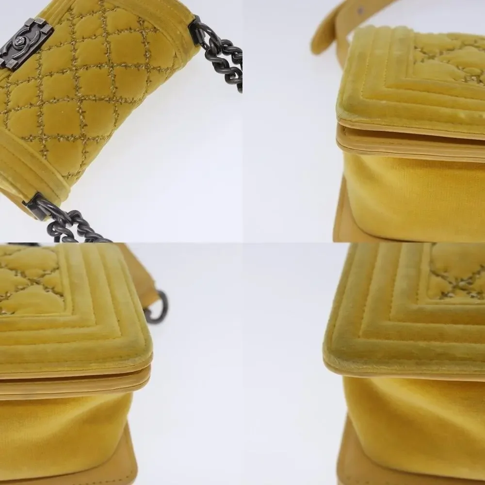Chanel Matelasse 20 Chain Boy Shoulder Bag Yellow